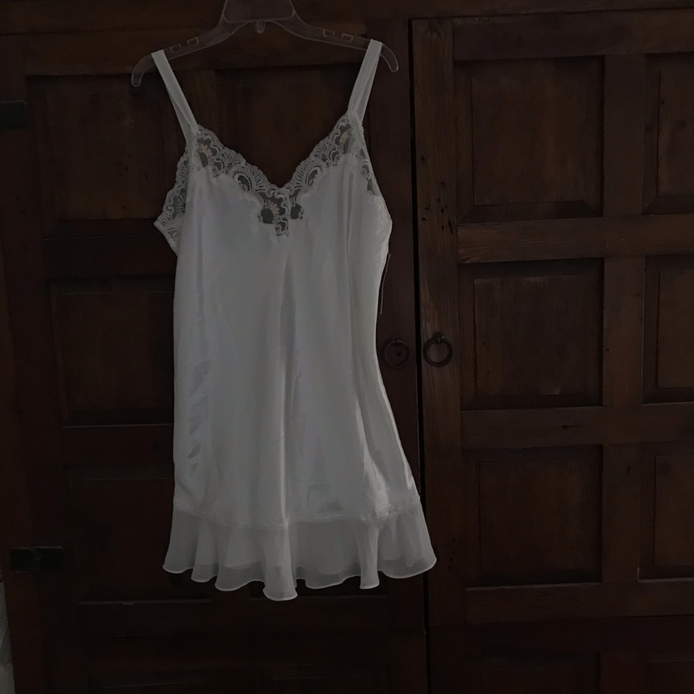 Oscar de la Renta  Slip Chemise Ivory Sz L